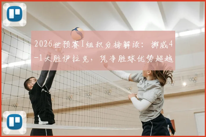 2026世预赛I组积分榜解读:挪威4-1大胜伊拉克,凭净胜球优势超越法国登顶榜首
